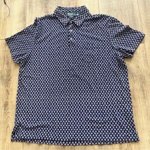 NWOT POLO RALPH LAUREN Men Sz XXL Golf Polo Performance Shirt Blue Pink Floral